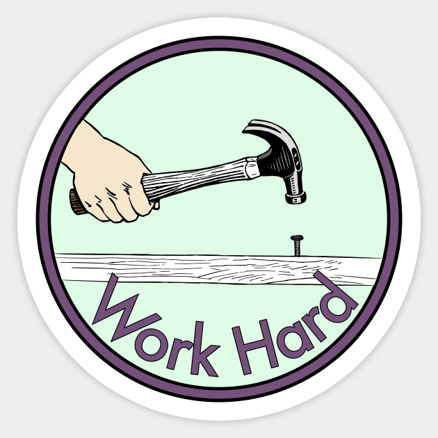 Work Hard Sticker by Sweetblod